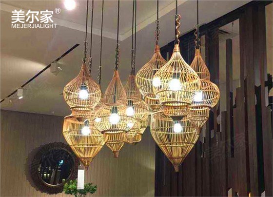 美爾家竹藝吊燈場景圖6