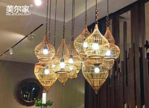 美爾家竹藝吊燈場景圖6